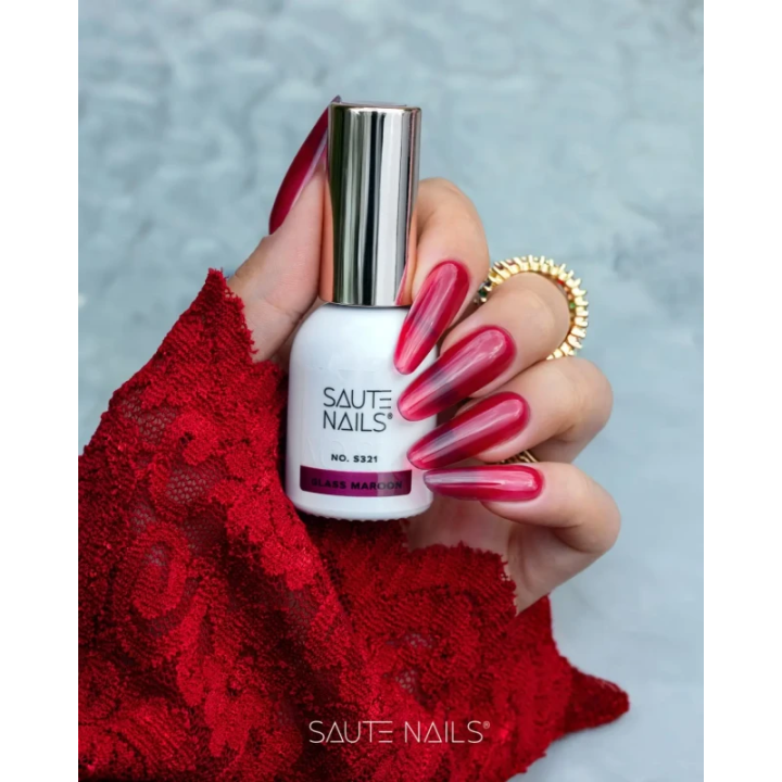 S321 Glass Effect Glass Maroon Hybrid Polish